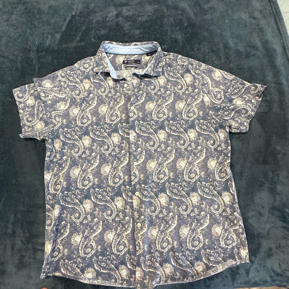 Daniel Cremieux Blue and Cream Paisley Shirt